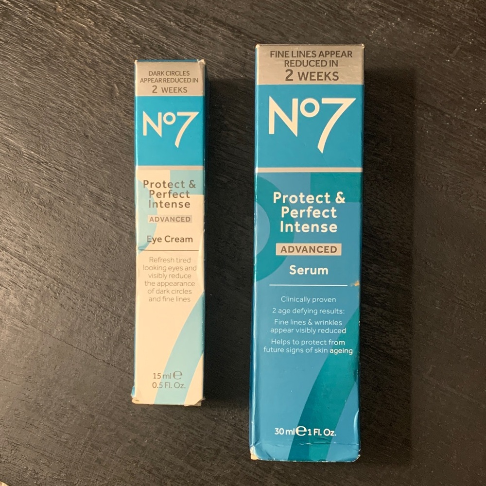 2 full sized products. No7 Protect & Perfect Intense Advanced Serum & Eye Cream.